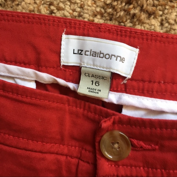 Red Liz Claiborne crop pants - Picture 4 of 7